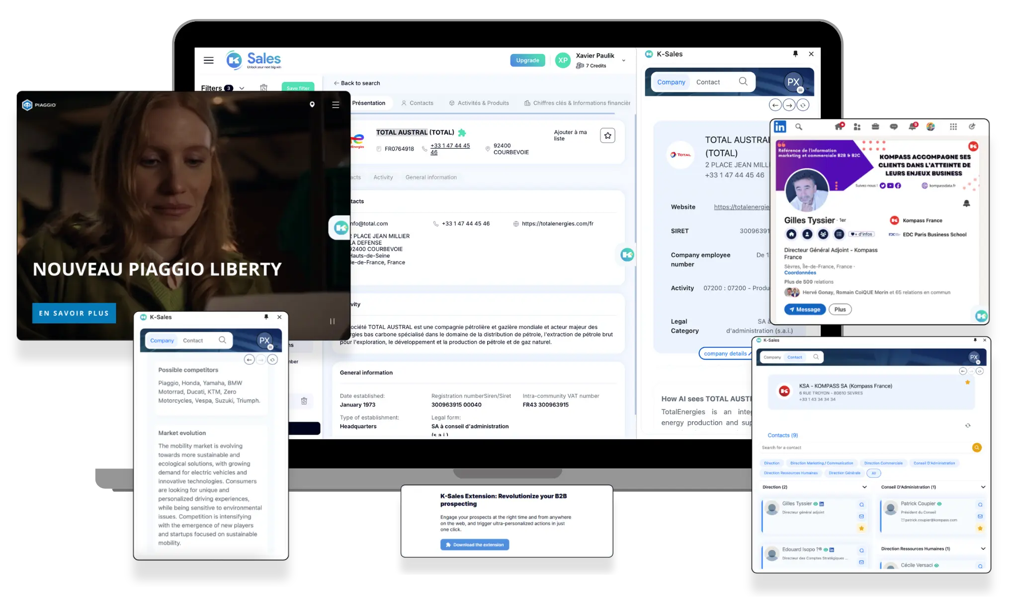 KSales extension see company info and contacts